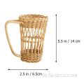 Custom Rattan Weaving Trinkglas mit Griff